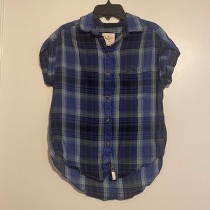 Short Sleeve Plaid Button Up